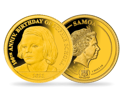 Monnaie en or 999 ‰ « Sophie Scholl », Samoa 2021