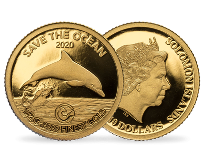 Monnaie en or le plus pur «Sauver l'Océan - Le dauphin» 2020