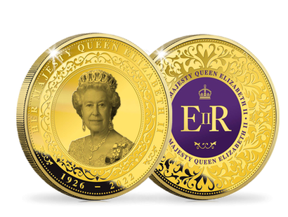 La médaille dorée à l'or pur 24 carats « Hommage à sa Majesté la Reine Elizabeth II »