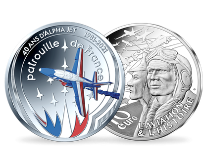 Monnaie de 10 Euros en argent pur & colorisée «Aviation & Histoire: Alpha Jet» 2021