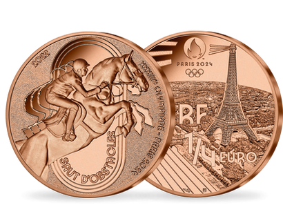 Monnaie de 1/4 Euro en acier cuivré «PARIS 2024 - Les Sports: Saut d'obstacles» 2022