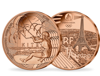 Monnaie de 1/4 Euro en acier cuivré «PARIS 2024 - Les Sports: Kite» 2022