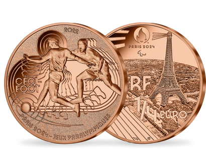 Monnaie de 1/4 Euro en acier cuivré «PARIS 2024 - Les Sports: Cécifoot» 2022
