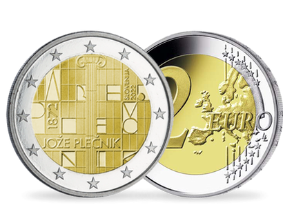 Monnaie commémorative 2 Euros «150ème anniversaire de la naissance de l'architecte Joze Plecnik» Slovénie 2022