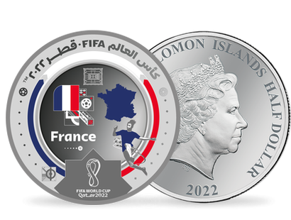 Monnaie argentée de la coupe du Monde de la FIFA Qatar 2022™ «France»
