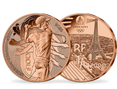 Monnaie de 1/4 Euro en acier cuivré «PARIS 2024 - Les Sports: Golf» 2023
