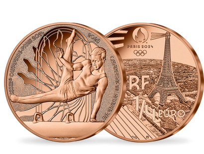Monnaie de 1/4 Euro en acier cuivré «PARIS 2024 - Les Sports: Gymnastique artistique» 2023