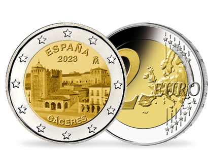 Monnaie de 2 Euros commémorative «Vielle ville de Cáceres» Espagne 2023