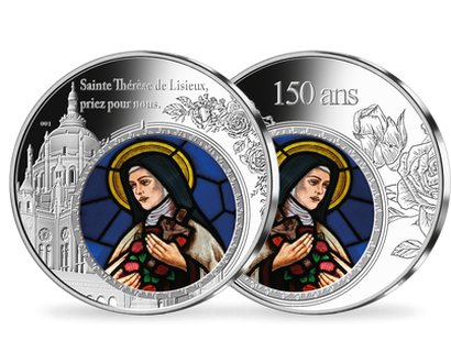 La frappe-vitrail en argent massif «Basilique Sainte Thérèse de Lisieux»