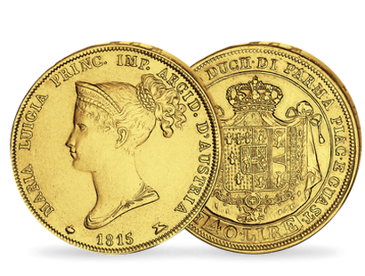 Monnaie ancienne en or massif "40 Lire - Marie-Louise de Parme"