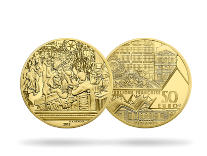 Monnaie de 50 Euros en or pur «Le bal du moulin de la galette» 2018