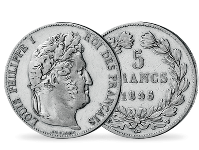 Monnaie de 5 Francs en argent massif «Louis-Philippe tête laurée»