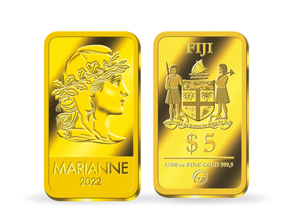 Lingot en or le plus pur «Marianne» Fidji 2022
