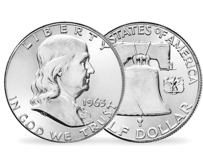Monnaie ancienne "USA 1/2 Dollar 1948-1963 Benjamin Franklin"
