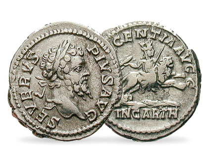 Denier en argent de l'Empire romain Septimius Severus   « Dea Caelestis »