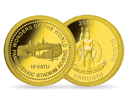 Monnaie de 10 Vatu en or "Stade panathénaïque d'Athenes"  2016