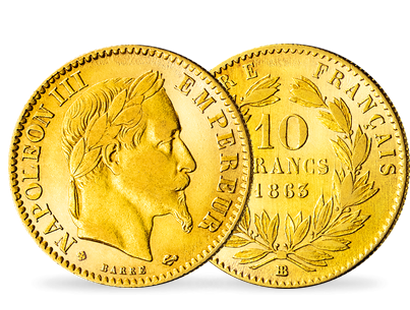 Monnaie ancienne en Or « 10 Francs Napoléon III Tête Laurée »