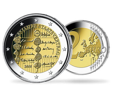 Monnaie de 2 Euros «50 ans Traité de l'Etat» Autriche 2005