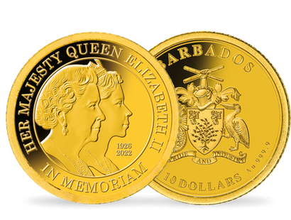 La monnaie en or le plus pur 0.5 g « Double portrait » en hommage à la Reine Élizabeth II