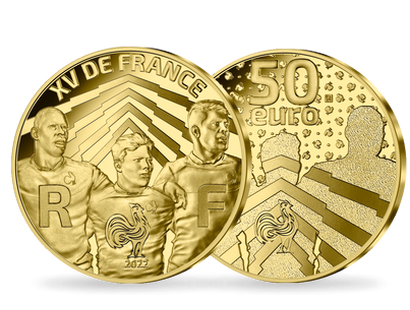 La monnaie en or pur de 50€ « Rugby- XV de France 2022 »