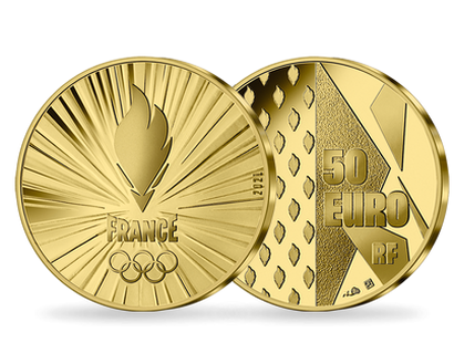 Nouveauté 2022 : la monnaie de 50 € en or pur « PARIS 2024 - « Equipe de France Olympique »