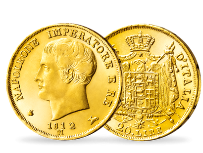Monnaie ancienne en or massif "20 Lires Napoléon Ier"