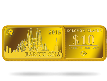 Monnaie Lingot 10 Dollars en or pur Sagrada Familia 2015