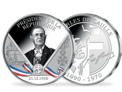 Frappe en argent  « Charles de Gaulle Président de la République »