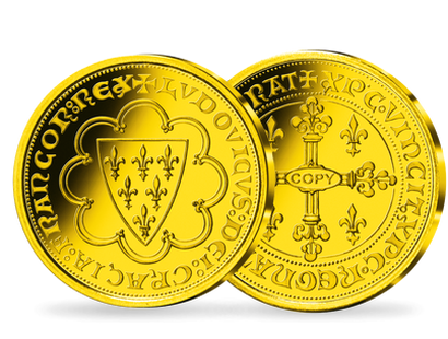 Frappe en argent doré à l'or pur «Écu d'or Saint Louis» 