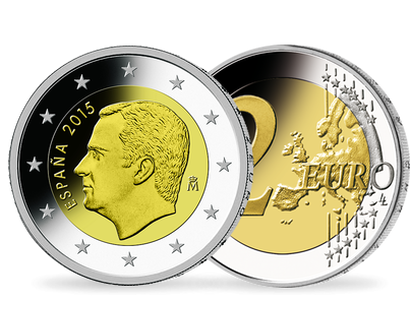 2 Euros Espagne 2015 « Première effigie du Roi Felipe VI »