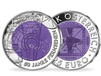 25 Euro Silber-Niob-Münze 2005 "50 Jahre Fernsehen''