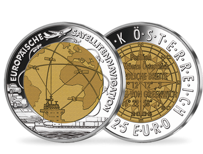 25 Euro Silber-Niob-Münze 2006 "Europäische Satellitennavigation", Österreich 2006
