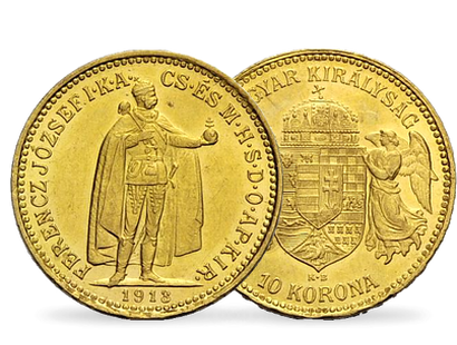 10-Korona-Goldmünze aus dem Königreich Ungarn von Kaiser Franz Joseph I.