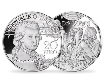 20-Euro-Silbermünze 2016  ''Mozart - Das Genie''
