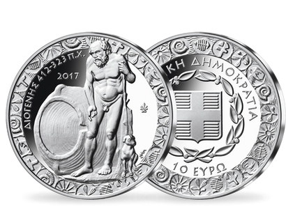 Griechenlands 10-Euro-Silbermünze ''Diogenes'' 2017