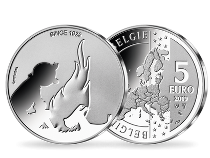 Belgiens 5-Euro-Münze ''90 Jahre Tim und Struppi'' 2019