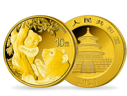 Offizielle Goldmünze "Panda" aus China