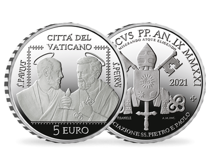 5-Euro-Silbermünze 2021 "Hlg. Petrus und Paulus"