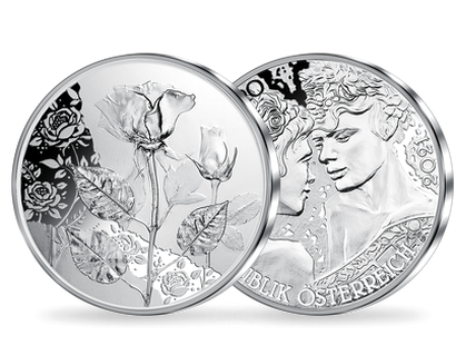 10-Euro-Silbermünze "Die Rose" im Blister