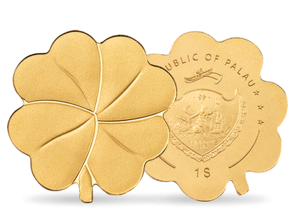 Gold-Gedenkmünze ''Kleeblatt'' in besonderer Shape-Form