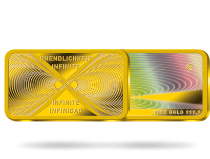 Lingot en or le plus pur « Infinity » avec effet coloré holographique