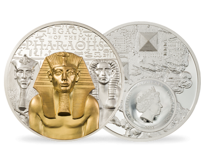 Silbermünze "Das Vermächtnis der Pharaonen" mit Teilvergoldung