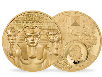 Goldmünze "Das Vermächtnis der Pharaonen" mit Hoch-Relief