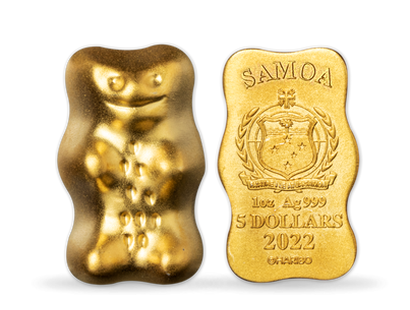 Original HARIBO Goldbär als vergoldete 3D-Münze 