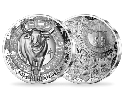 Frankreichs 20-Euro-Silbermünze "Jahr des Büffels" 2021