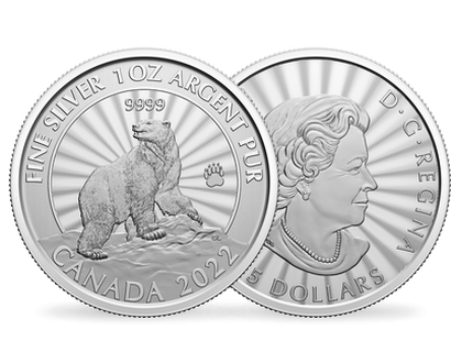 1 Unze Silbermünze "Majestätischer Eisbär" aus Kanada