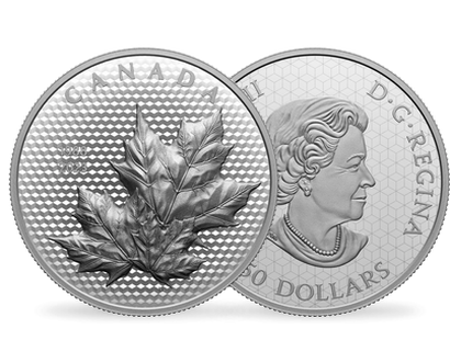 5-Unzen-Silbermünze "Maple Leaves in Motion" 2023 aus Kanada