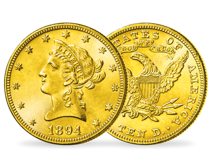 Die letzte 10-Dollar-Goldmünze mit "Coronet Liberty Head" Motiv