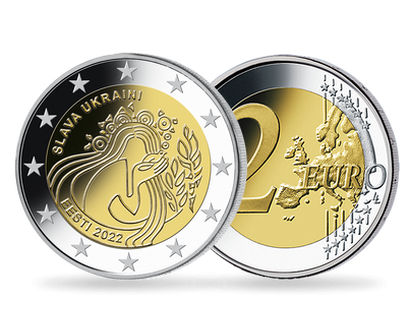 Estlands 2-Euro-Münze 2022: Ruhm der Ukraine