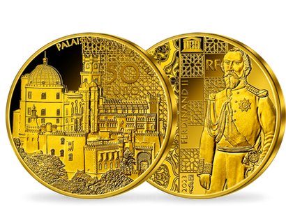 Frankreichs 50-Euro-Goldmünze "Nationalpalast Pena" 2023